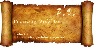 Preiszig Viátor névjegykártya